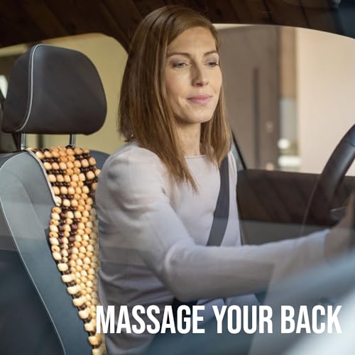 Zento Seat Beads Bead Seat Covers for Cars 2 Pieces of Natural Wooden Beads Back Massage Cushion, Bamboo Seat for Comfort in Your Travel Experience Cover Seats for Cars Beaded Car Seat - size: 2- Packs