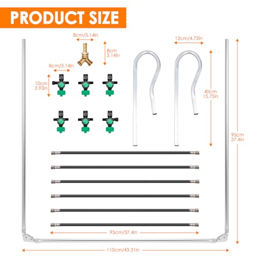 6-Nozzle Foldable Boom Sprayer with 2 Heavy-Duty Hooks– 122" Coverage for ATV/UTV, Adjustable Spray Patterns, Easy-Transport Folding Design