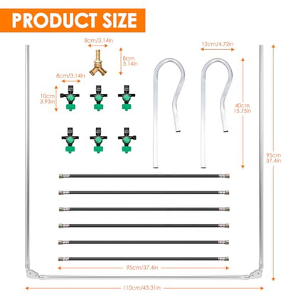 6-Nozzle Foldable Boom Sprayer with 2 Heavy-Duty Hooks– 122" Coverage for ATV/UTV, Adjustable Spray Patterns, Easy-Transport Folding Design
