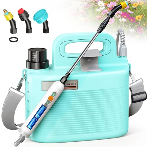 Battery Powered Garden Sprayer 1.5 Gallon, Lightweight Electric Weed Sprayer with Telescopic Wand & Adjustable Nozzles, Portable Yard Sprayer for Plant Watering, Lawn Care, Fertilizing,Gardening - size: 1.5 Gallon