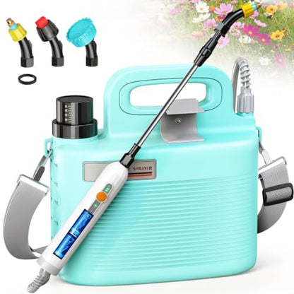 Battery Powered Garden Sprayer 1.5 Gallon, Lightweight Electric Weed Sprayer with Telescopic Wand & Adjustable Nozzles, Portable Yard Sprayer for Plant Watering, Lawn Care, Fertilizing,Gardening - size: 1.5 Gallon