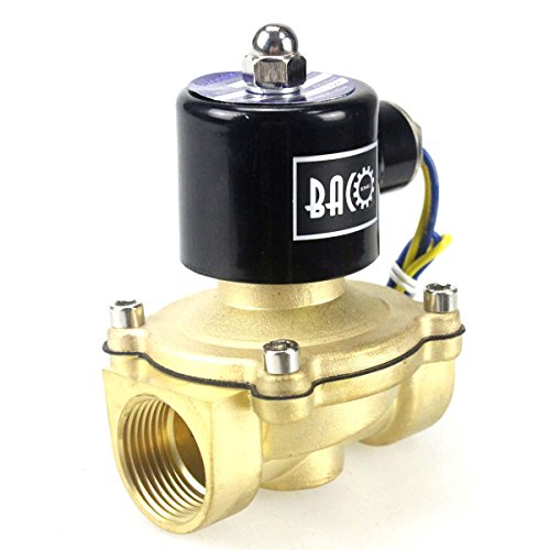 BACOENG 1" DC12V Electric Solenoid Valve (NPT, Brass, Normally Closed) - size: 1"NPT-Brass