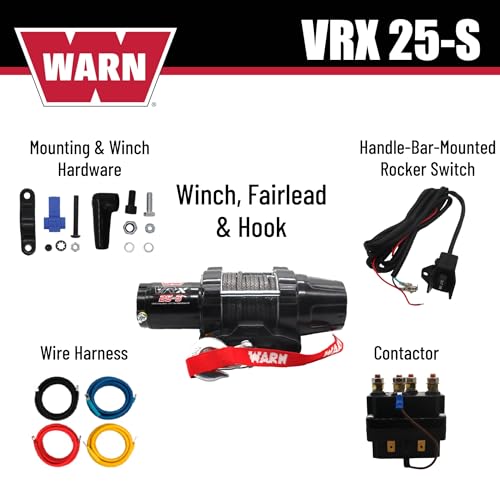 WARN VRX 25-S Powersport Winch for ATV & UTV with 2,500 lb Pulling Capacity - size: 2,500 lbs., style: Synthetic Rope