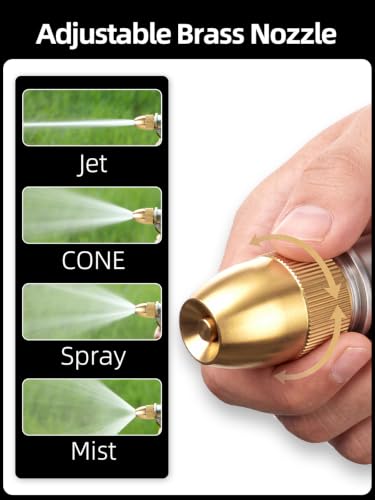Heavy Duty Metal Garden Hose Nozzle Sprayer with 4 Spray Patterns