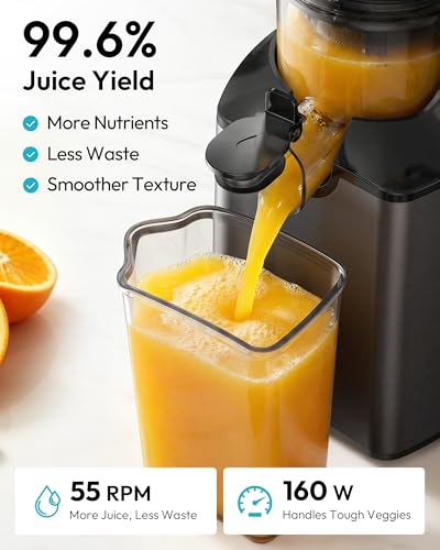 Juicer Machines, 5.3" Wide Feed Chute Cold Press Juicer
