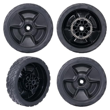 CheeMuii 4Pcs HRN216 Lawn Mower Rear & Front Wheels for Honda HRN216 Mower | 2 Rear Wheel Replace for 42710-VR8-N00ZA & 2 Front Wheel Replace for 44710-VR8-N00ZA Compatible with Honda HRN216 Lawn Mower - color: Black-8IN-2REAR+2FRONT(HRN216)