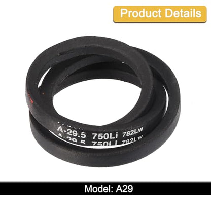 uxcell A29 1/2 Classic Wrapped V-Belt, 31" Outside Circumference Wrapped Industrial Rubber V-Belt A Profile V-Belt for Industrial Machinery Equipment, Black - size: A29 1/2