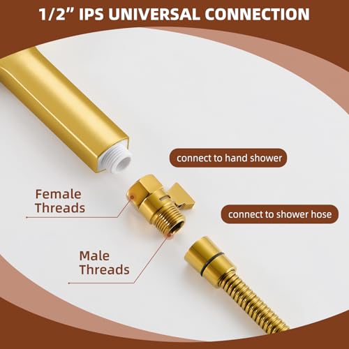 Angle Simple Shower Flow Control Valve, Water Shut Off Valve, Titanium Gold - color: Titanium Gold