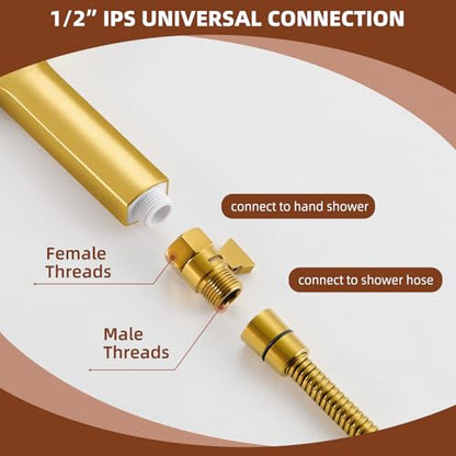 Angle Simple Shower Flow Control Valve, Water Shut Off Valve, Titanium Gold - color: Titanium Gold