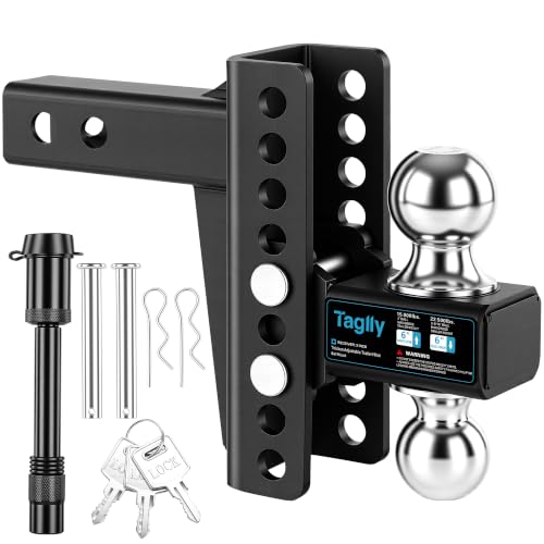 2" Adjustable Trailer Hitch - 22500 LBS, 2" & 2-5/16" Ball, Tow Drop Hitch