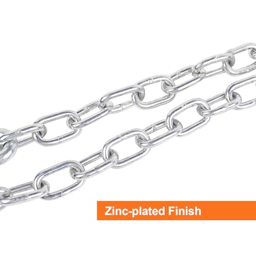 Trailer Safety Chain 1/4" x 48" Grade 30 Steel, 5000 lbs, 2PCS - size: 1/4" x 48"