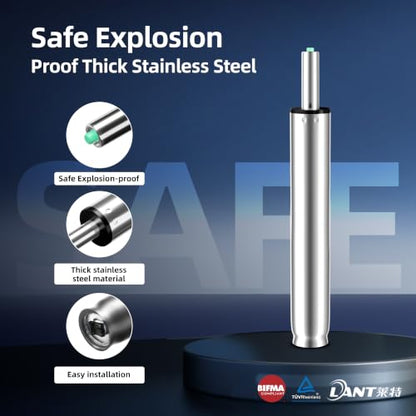 9 Inches to 13 Inches Office Chair Cylinder Replacement, 4'' Stroke, Heavy Duty 1000 lbs, Hydraulic Pneumatic Shock Piston, Universal Gas Cylinder Fit for Most Office Chairs, Class 4 (Polished Steel) - color: Polished Steel, size: 4'' Travel Length