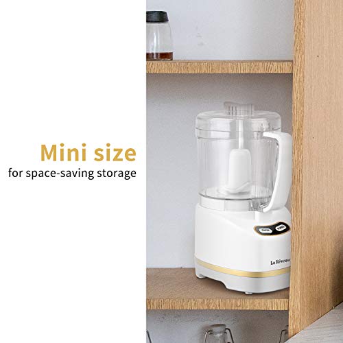 La Reveuse 2 Cup Mini Food Processor, Electric Chopper Small, White - color: White