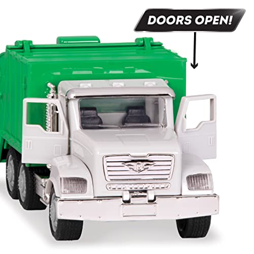 Driven by Battat – 7-Inch Work Vehicle Toy with Lights & Sounds, Movable Parts, Educational Truck for Boys & Girls, Durable Design, Realistic Details, 3+ Years Toy for Kids - style: Recycling Truck