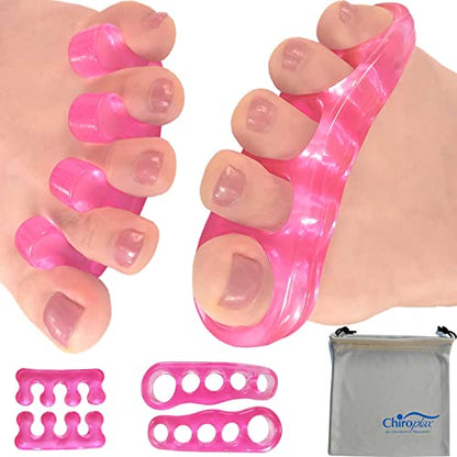Chiroplax Gel Toe Separators Stretchers Spacers Bunion Tailor's Relief - color: Hot Pink