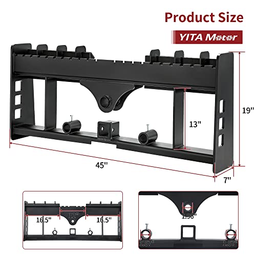 YITAMOTOR 45" Skid Steer Pallet Forks Frame Attachment, 3000 lbs Capacity - size: 45" Frame