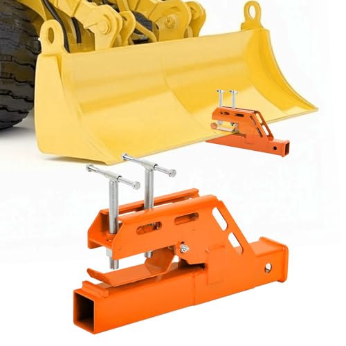 Tractor Bucket Receiver Hitch 2 inch Clamp on Trailer Hitch for Tractor Non-Slip Bucket Hitch Ball for Lawn Kubota Deere Bobcat Orange Attachment - color: orange