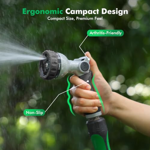 RESTMO Water Hose Nozzle, Metal Garden Sprayer, Medium Duty, Leak-proof - color: Black