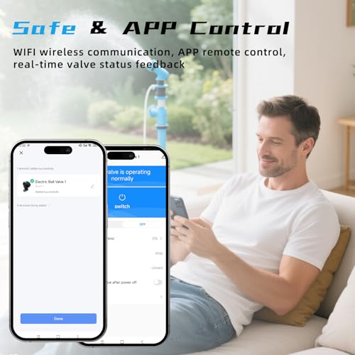 1" WiFi Smart Water Shutoff Valve - 5V DC Remote Control Timer, Stainless Steel, Mobile App Operation - size: 1 inch