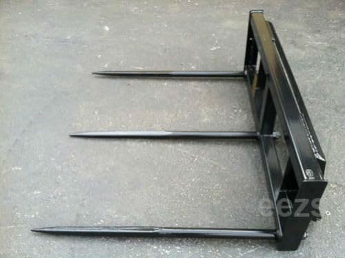 Skid Steer Attachment, 3 x 39" Hay Bale Spear, Rated 3000 LB, Quick Attach - size: 3 x 39"