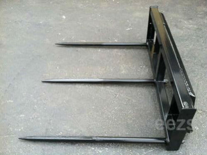 Skid Steer Attachment, 3 x 39" Hay Bale Spear, Rated 3000 LB, Quick Attach - size: 3 x 39"