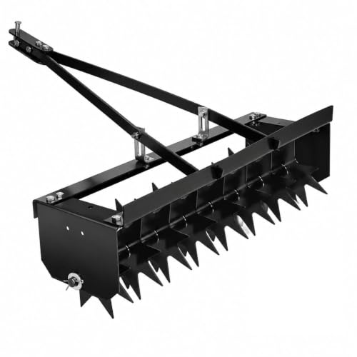 40" Tow Behind Aerator for Compacted Soil, Heavy Duty Steel Spike Lawn Aerator with Weight Tray, Deep Penetration Tool for Garden Tractor & ATV, Promotes Green Grass Growth