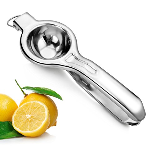 New Star Foodservice 43280 Commercial-Grade Stainless Steel Lemon Squeezer, Heavy Duty Citrus Juicer Press, Silver - color: Silver