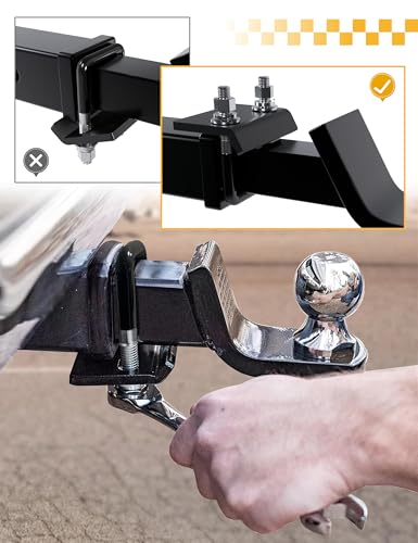 RETRUE Anti Rattle Hitch Tightener 1.25"-2" Rubber Coated Hitch Stabilizer - style: Black