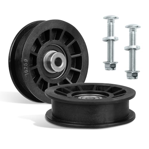 194327 Flat Idler Pulley Fit for Craftsman Riding Mower - Flat Pulley Fit for HU A riens Pou LAN Craftsman YT4000 YS4500 Lawn Tractor with 42" 54" Deck, Replace 532194327 280-6630, 2 Pack