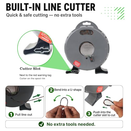 Anleolife .105" ZT3 Pro Heavy Duty Weed Eater String, 282ft 1 lb Donut - color: 1lb .105" (2.65mm)