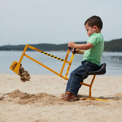 Big Dig Excavator Ride-On Sandbox Digger with 360 Rotation Base, Yellow - color: Yellow