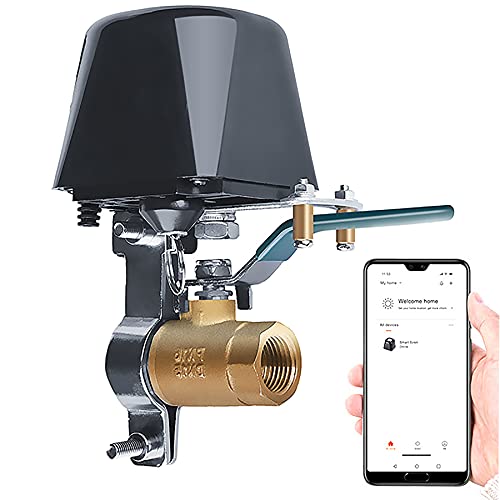 Smart Wifi Water Valve, Copper Handle Valve, Compatible with Alexa Google, No Hub Required