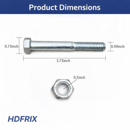 500101 Grade 5 Shear Bolts 1/2 x 3-1/2 for Rotary Cutter, 3 Pack