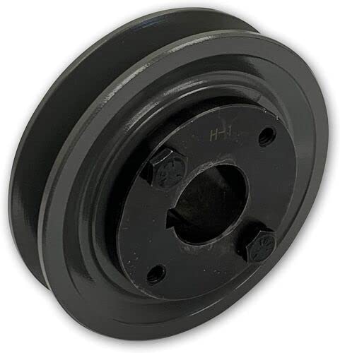 Single Groove 3.95" Cast Iron Electric Motor " H " Pulley/Sheave, Bushing Included, for 3/8" and 1/2" Top Width 3L/A/AK/4L/4LK Section V Belt, 1 Groove (1" Shaft / 1.00 Bore, AK41H) - size: 1" Shaft / 1.00 Bore