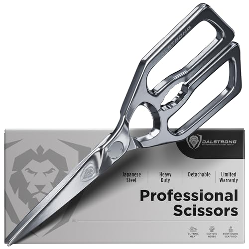 Dalstrong Kitchen Scissors - Japanese Stainless Steel | Detachable for Cleaning - For Spatchcocking Chicken - Trimming Herbs - Pizza - Flatbread - Gift Packaging - color: Silver