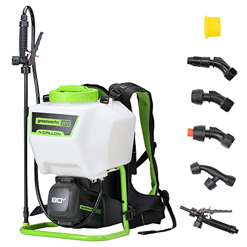 Greenworks 80V 4 Gallon Battery Powered Backpack Sprayer with 5 Tips, 70PSI Pressure-Weed Killer, Pest Control, Sanitizing & Garden Spraying, Cordless High-Pressure Sprayer Commercial Use, Tool Only - size: 80V Tool Only