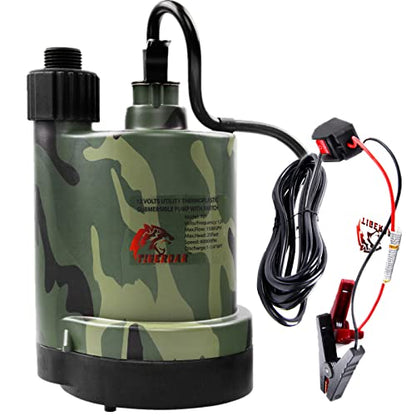 TIGEROAR 12V Submersible Pump 1500 GPH Water Transfer Pump for Pool Pond