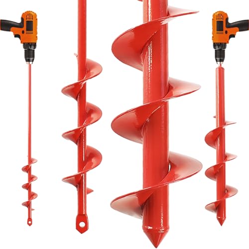 MAXCCINO Auger Drill Bit for Planting Set of 2, Garden Ground Earth Spiral Drill Bit for 3/8" Hex Drive Drill, for Post Hole Digger Bulb Bedding Digging Plant Rapid Planter - size: Set of 2: 1.6"(D) x16.5"(L), 3.5"(D) x16.5"(L)