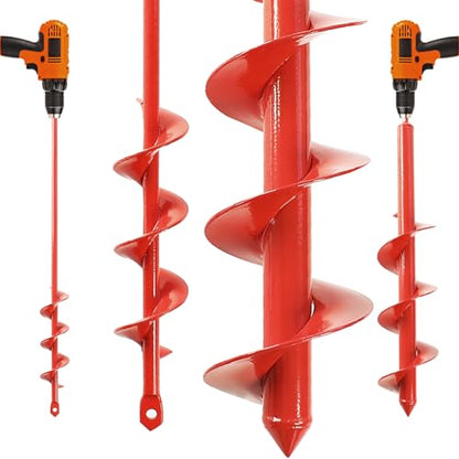 MAXCCINO Auger Drill Bit for Planting Set of 2, Garden Ground Earth Spiral Drill Bit for 3/8" Hex Drive Drill, for Post Hole Digger Bulb Bedding Digging Plant Rapid Planter - size: Set of 2: 1.6"(D) x16.5"(L), 3.5"(D) x16.5"(L)