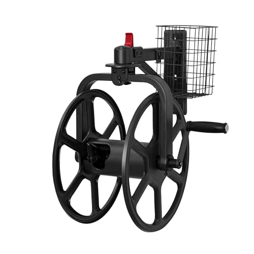 Liberty Garden Single Arm Navigator Hose Reel with Pull Up Latch, Black - style: Single Arm, Pull up Latch, Black