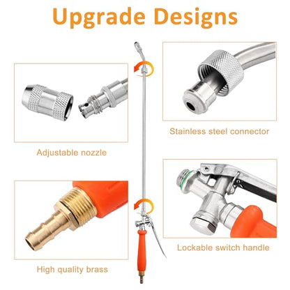 29 Inch All Metal Sprayer Wand Replacement Kit for 1/4"&1/2''&3/8" Hose