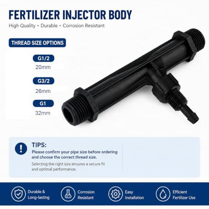 G1/2 Venturi Fertilizer Injector Switch Water Tube Kit - size: G1/2