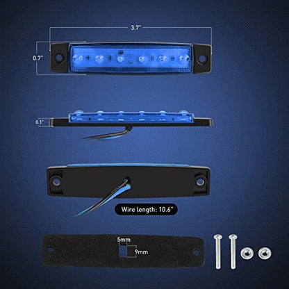 Nilight 10PCS 3.8" 6 LED Blue Indicator Side Marker Light - color: 3.8" Blue 10Pcs