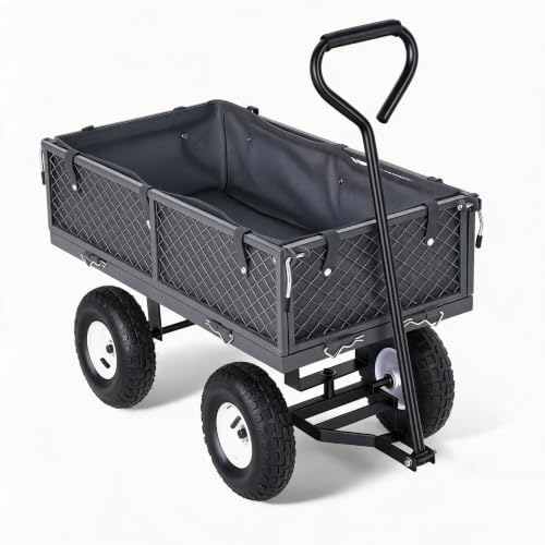 400 lb Garden Cart with Waterproof Liner - color: Gray