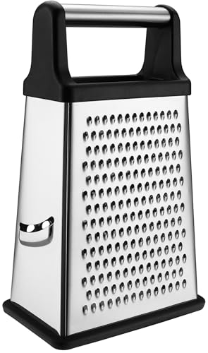 Spring Chef Stainless Steel XL Cheese Grater for Kitchen, Black - color: Black