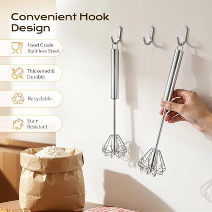 Upgraded Stainless Steel Semi-Automatic Whisk, 10 inch - size: 10 inch