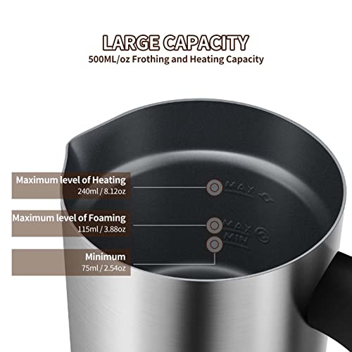 CIRAGO Milk Frother 4 in 1 Electric Milk Steamer Hot & Cold Foam Maker