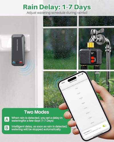 WiFi Sprinkler Timer 2 Zone, 984ft Range Smart Water Timer for Garden Hose - style: 2 Zone Brass Inlet & Outlet
