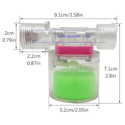 Transparency Water Float Valve, Water Level Control Water Tank Traditional Float Valve Upgrade (1/2“ SIDE) - size: 1/2“ SIDE