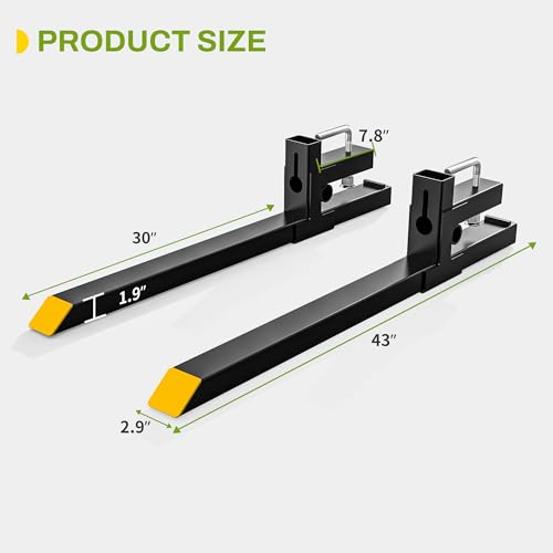 AUTOSAVER88 43" 2000lbs Clamp on Pallet Forks for Skid Steer Tractor Bucket